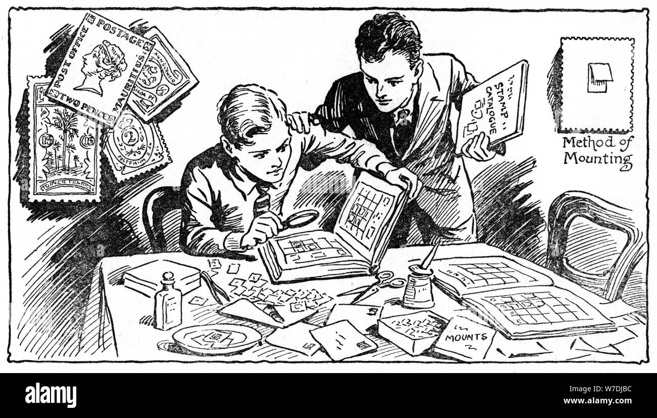 'The joys of stamp collecting', 1937. Artist: Unknown Stock Photo
