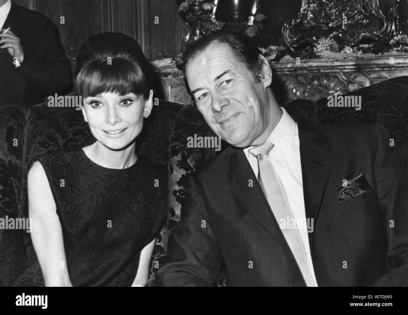 Audrey Hepburn and Rex Harrison, 'My Fair Lady' press conference, Paris ...