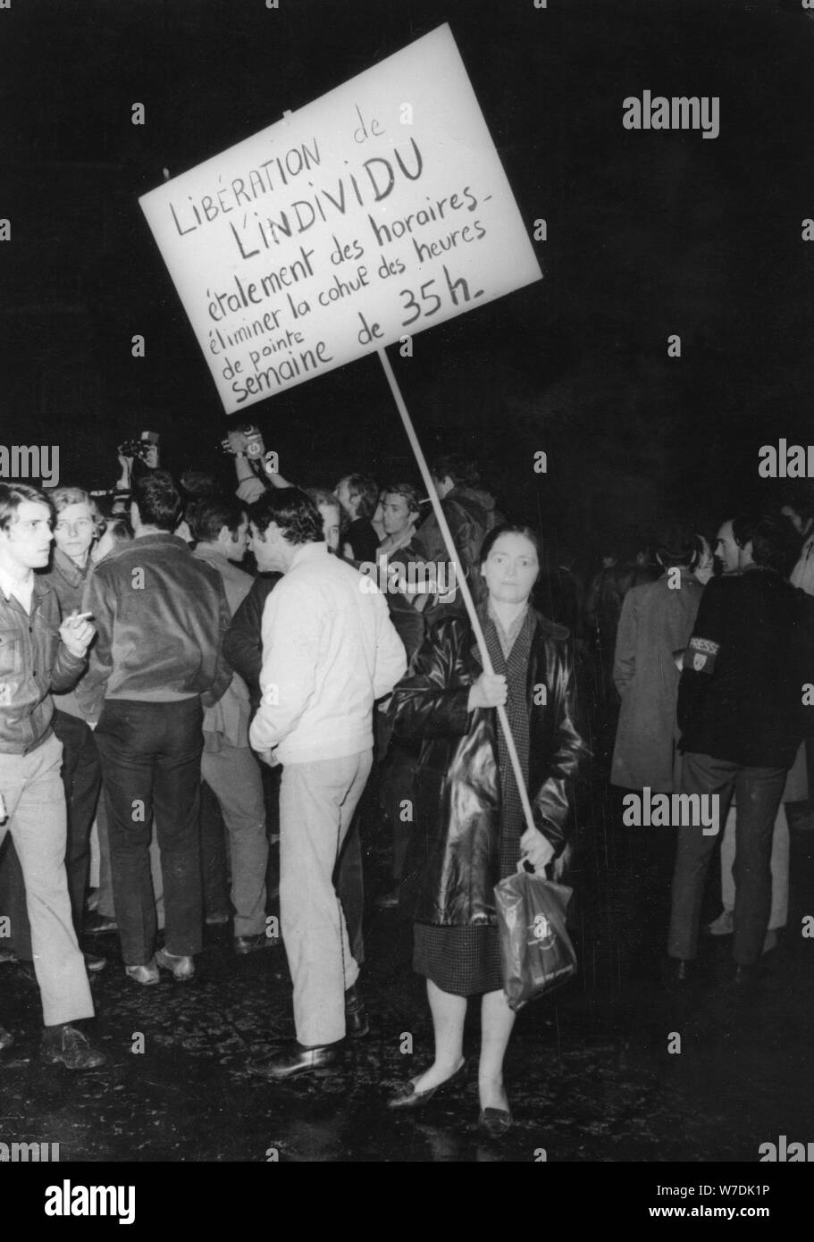 Student protesters, Latin Quarter, Paris, May 1968. Artist: Unknown Stock Photo