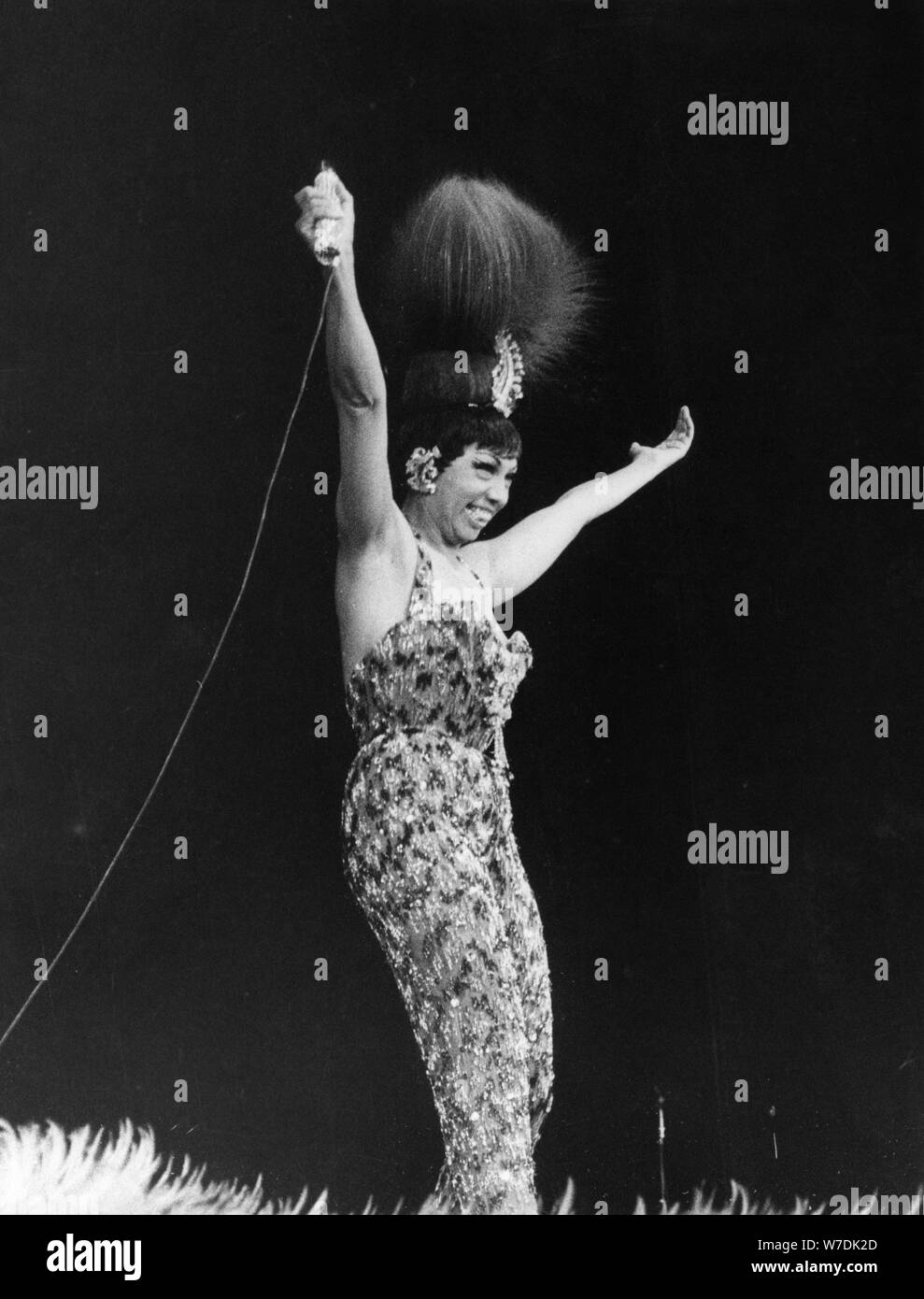 Josephine Baker, French singer and dancer, performing at L'Olympia, Paris, c1955-1975. Artist: Unknown Stock Photo