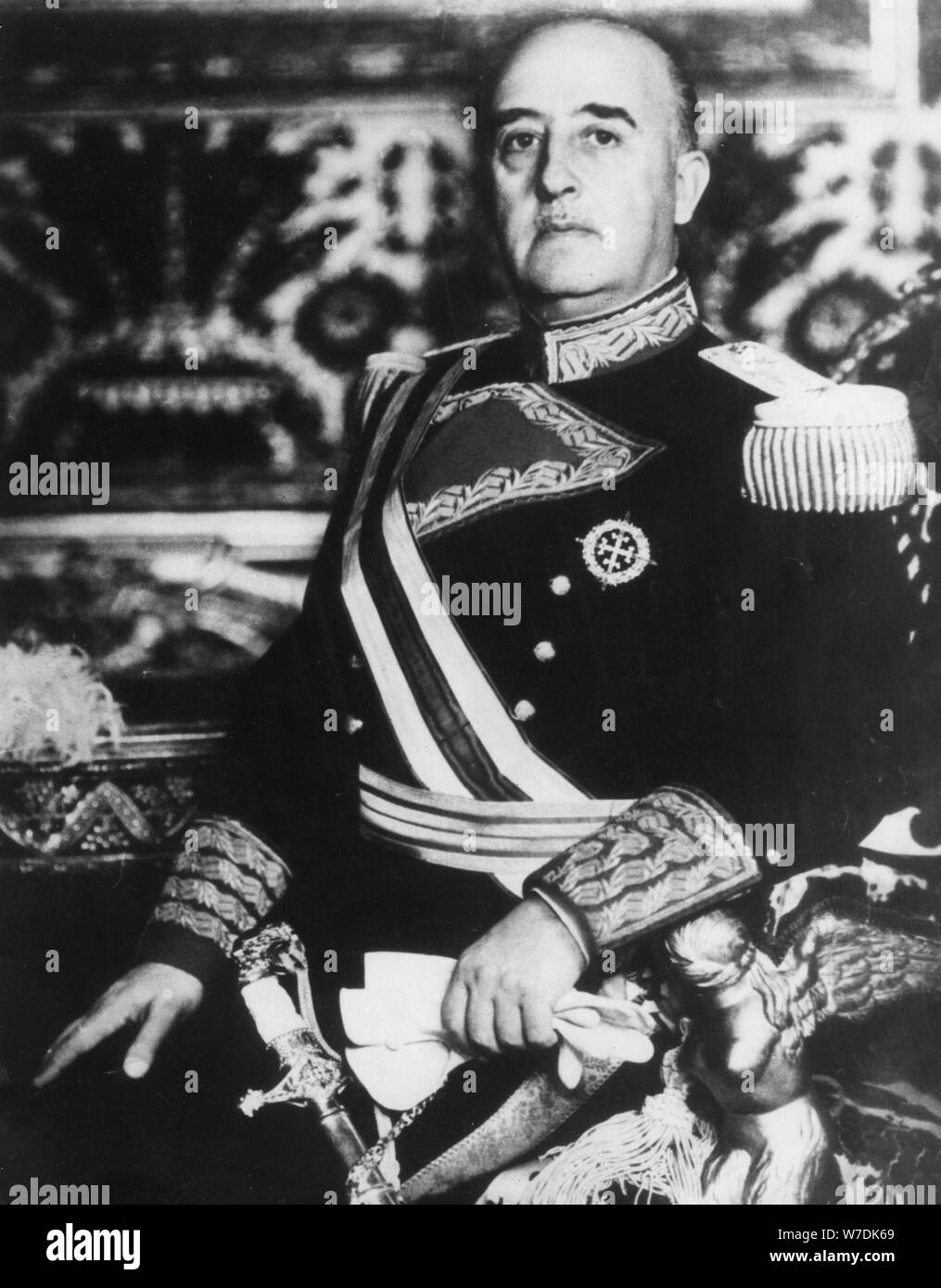 General Franco (1892-1975), Spanish soldier and politician, El Pardo Palace, Madrid, Spain, c1950s. Artist: Unknown Stock Photo