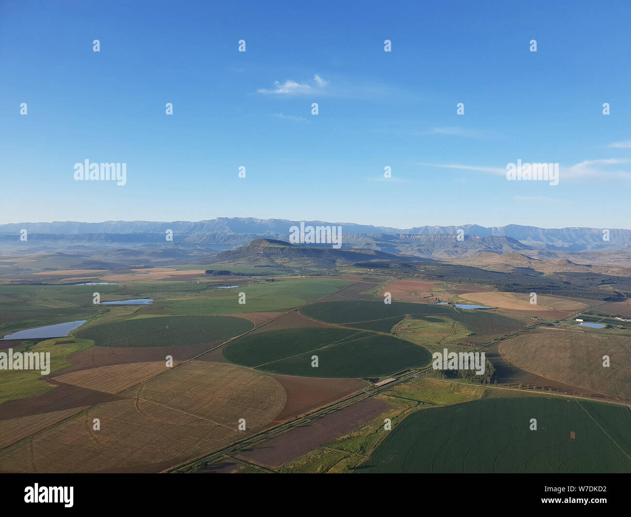 Aerial view of farms, Drakensberg, South Africa Stock Photo - Alamy