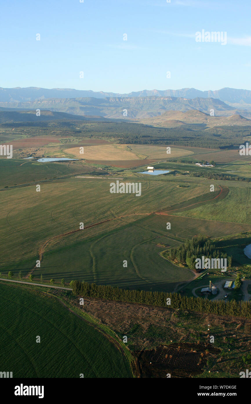 Aerial view of farms, Drakensberg, South Africa Stock Photo - Alamy