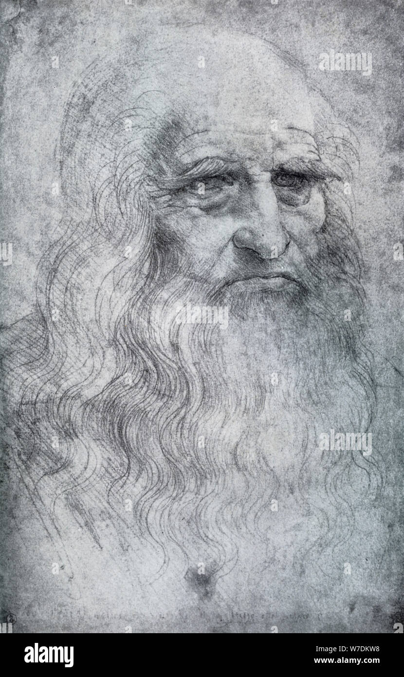 Self Portrait of Leonardo da Vinci, c1512-1515 (1954). Artist: Leonardo da Vinci Stock Photo