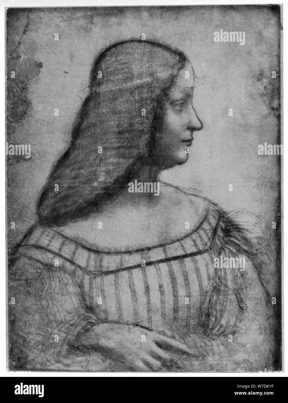 Portrait of Isabella d'Este, 1500 (1954).Artist: Leonardo da Vinci Stock Photo
