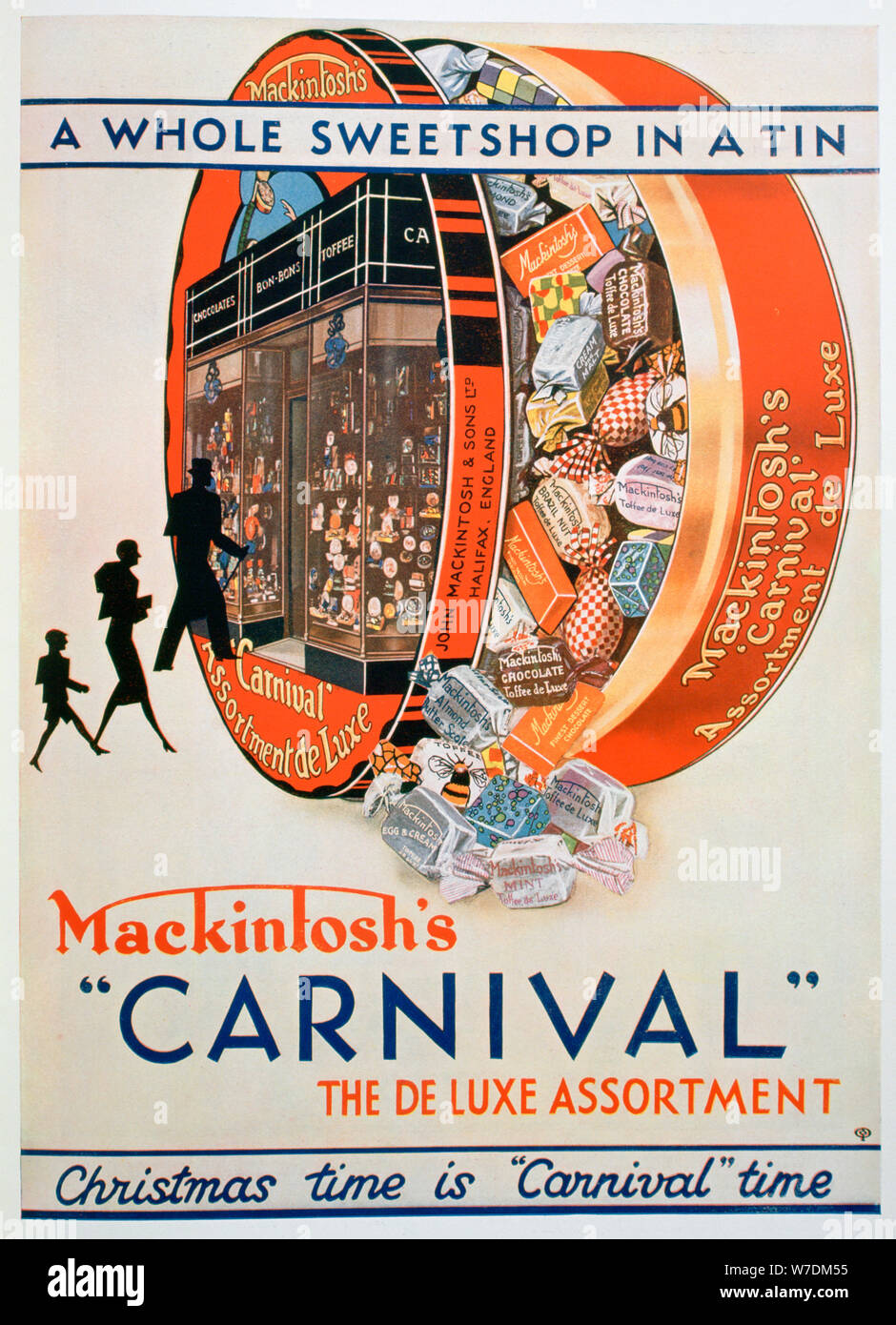 Advert for Mackintosh's 'Carnival' toffee assortments, 1930. Artist: Unknown Stock Photo
