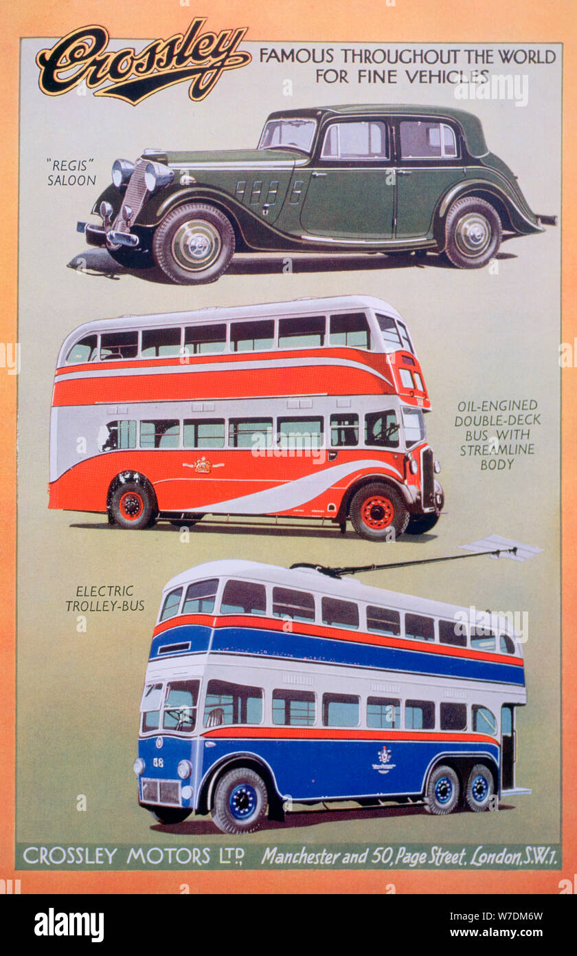 Crossley Motors advert, 1937. Artist: Unknown Stock Photo