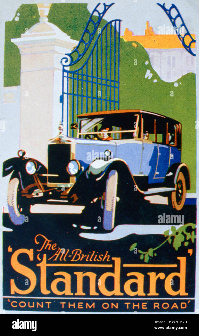Advert for Standard motor cars, 1920s. Artist: Unknown Stock Photo