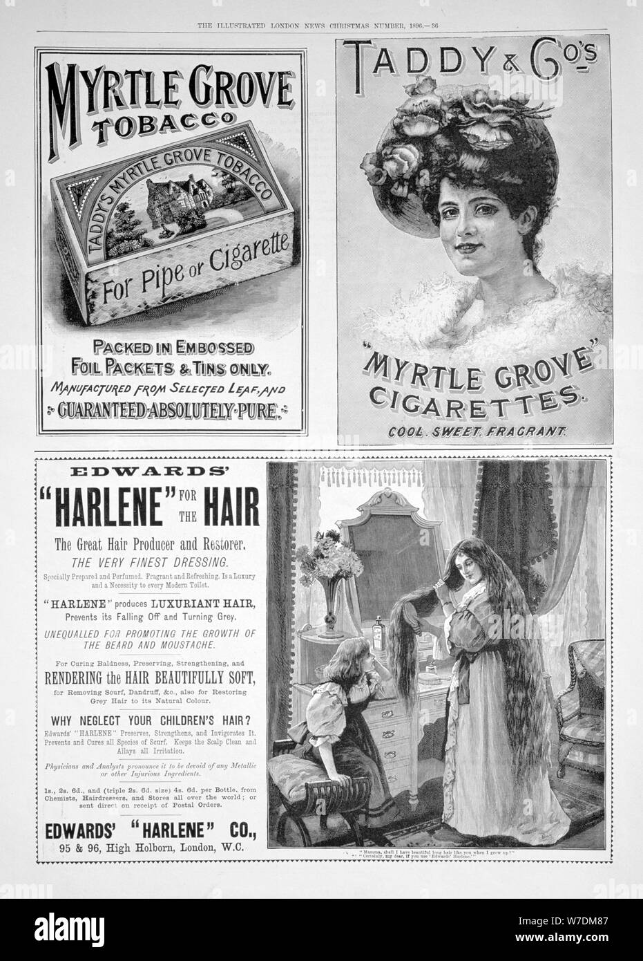 An advertising page in the Illustrated London News, Christmas number, 1896. Artist: Unknown Stock Photo