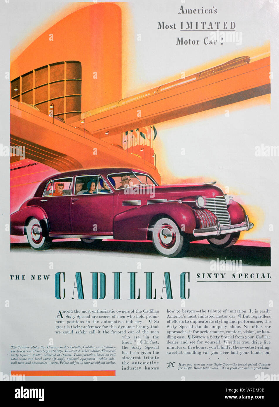 Advert for the Cadillac Sixty Special car, 1940. Artist: Unknown Stock Photo