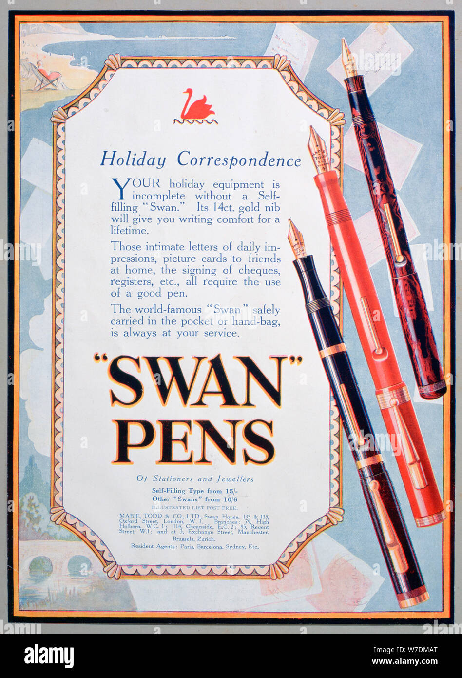 Advertisement swan pens hi res stock photography and images Alamy