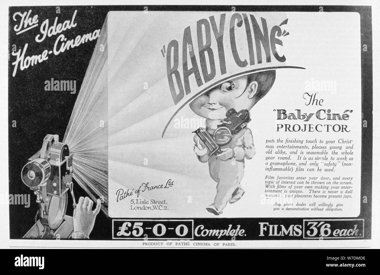 Advert for the Pathe 'Babycine' film projector, 1926. Artist: Unknown Stock Photo