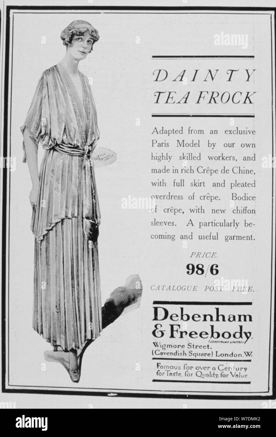 Advert for tea frocks by Debenham and Freebody, 1916. Artist: Unknown Stock Photo
