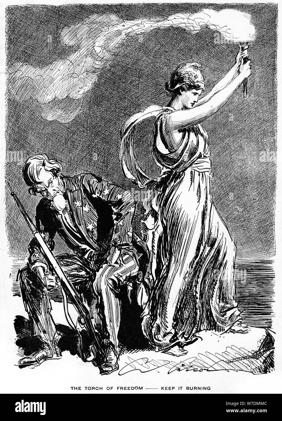 'The Torch of Freedom, Keep it Burning', 1916. Artist Unknown Stock