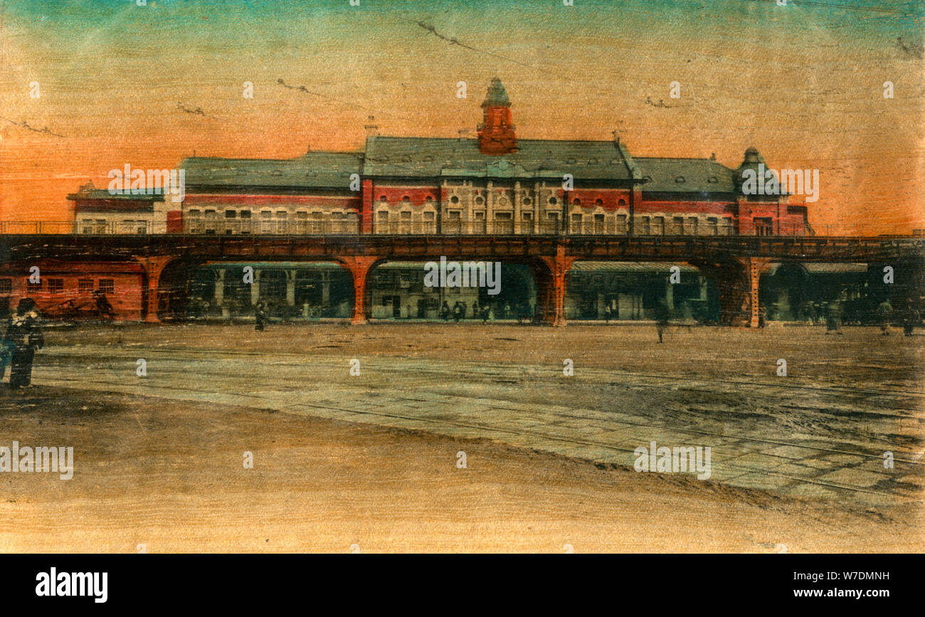 Railway Station, Yokohama, 20th century. Artist: Unknown Stock Photo