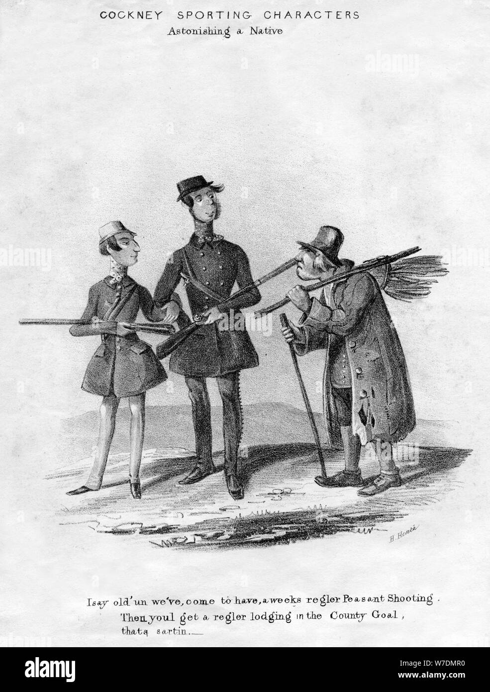 'Cockney Sporting Characters. Astonishing a Native', 19th century.Artist: Henry Heath Stock Photo