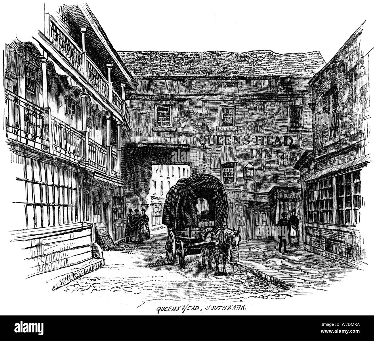 The Queen's Head Inn, Southwark, London, 1887. Artist: Unknown Stock Photo