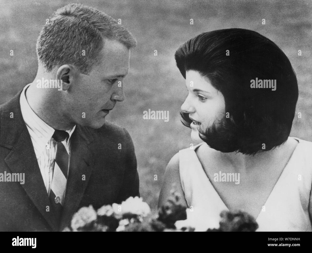 Luci Baines Johnson with her fiance Patrick Nugent on the White House lawn, Washington, 1966. Artist: Unknown Stock Photo