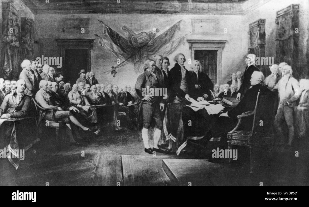 'Signing the Declaration of Independence, 28th June 1776', c1817.  Artist: John Trumbull Stock Photo