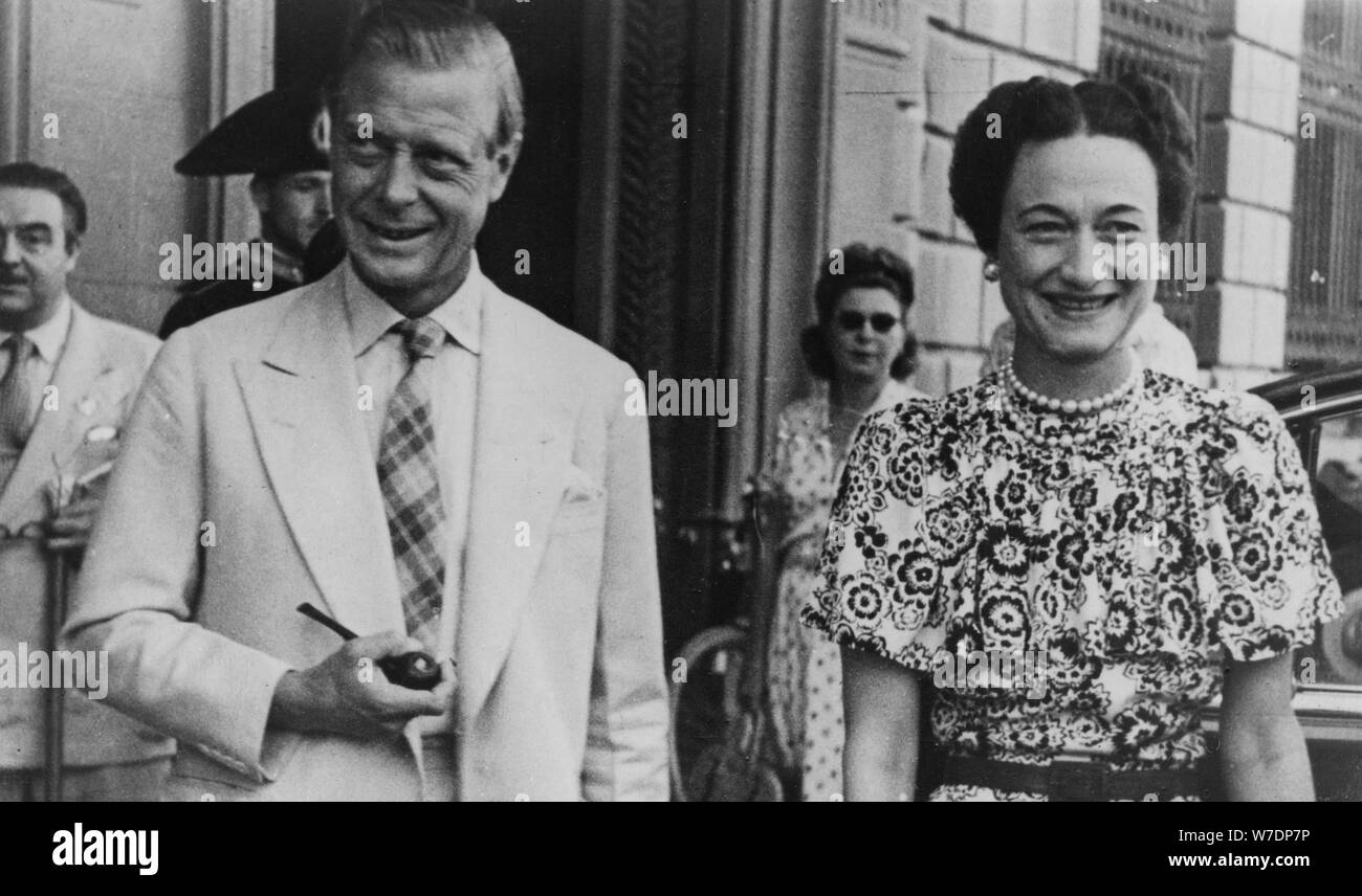 The Duke and Duchess of Windsor during their visit to Florence, August 1947. Artist: Unknown Stock Photo