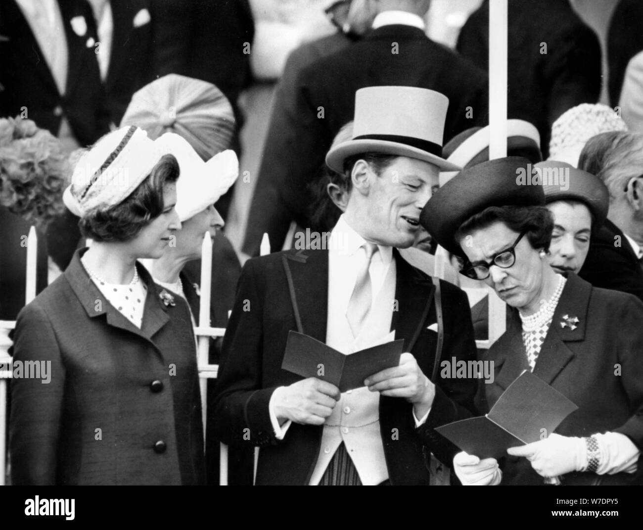Princess Alexandra, Angus Ogilvy, and Princess Marina at the Derby, Epsom, 1960s. Artist: Unknown Stock Photo