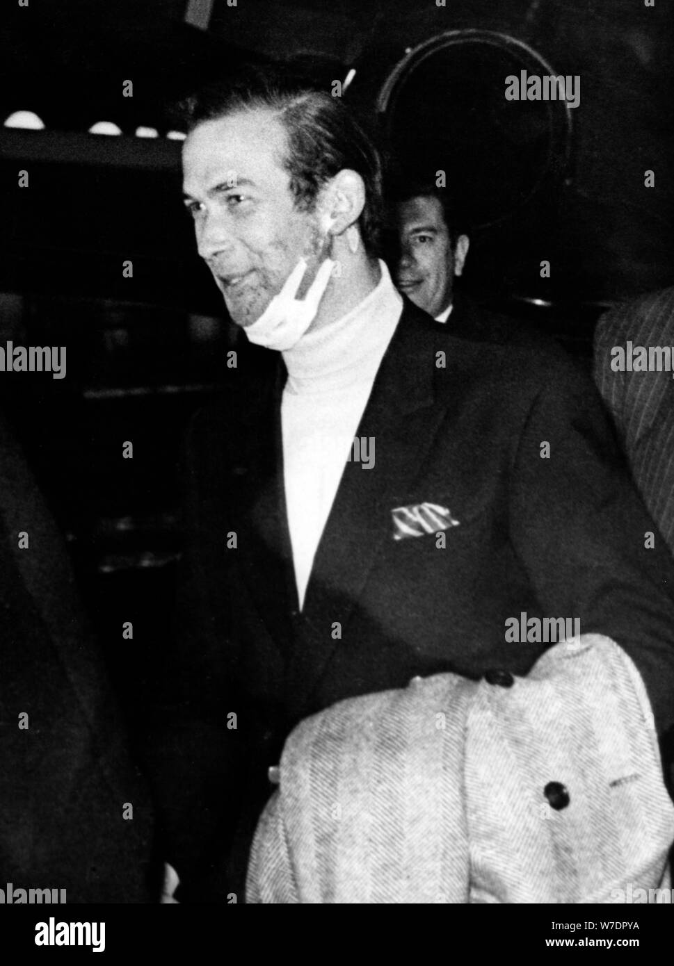 Prince Michael of Kent arrives home after suffering a bobsleigh accident, 1971. Artist: Unknown Stock Photo