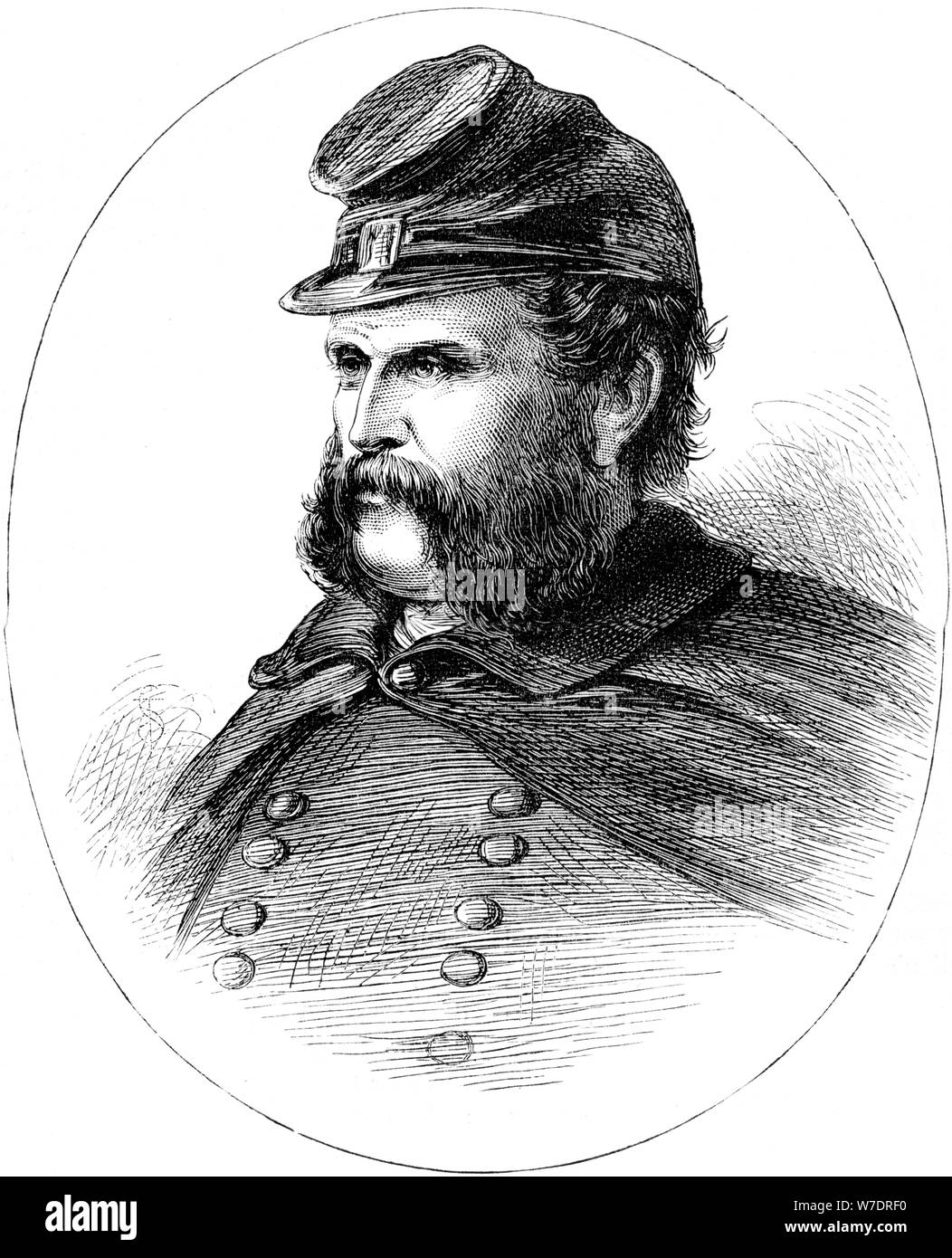 Ambrose Burnside, Union general of the American Civil War, (c1880). Artist: Unknown Stock Photo