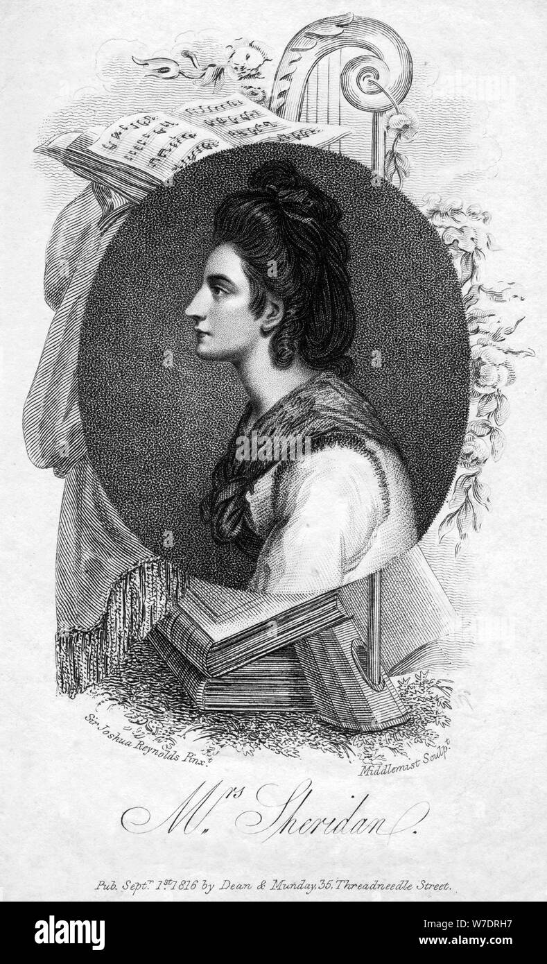 Elizabeth Ann Sheridan, 18th century English singer, (1816).Artist: Middlemist Stock Photo