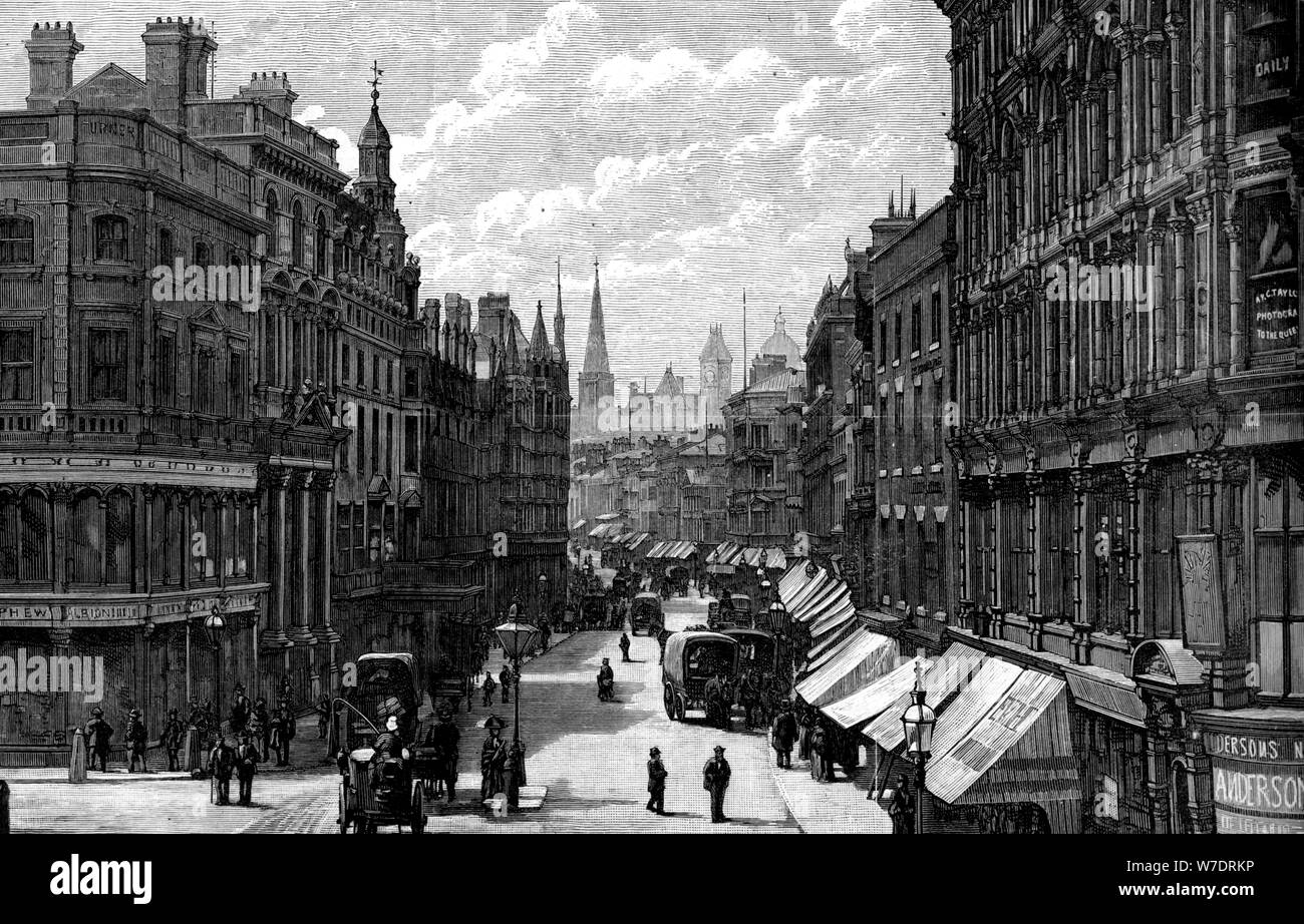 New Street, Birmingham, West Midlands, 1887. Artist: Unknown Stock Photo