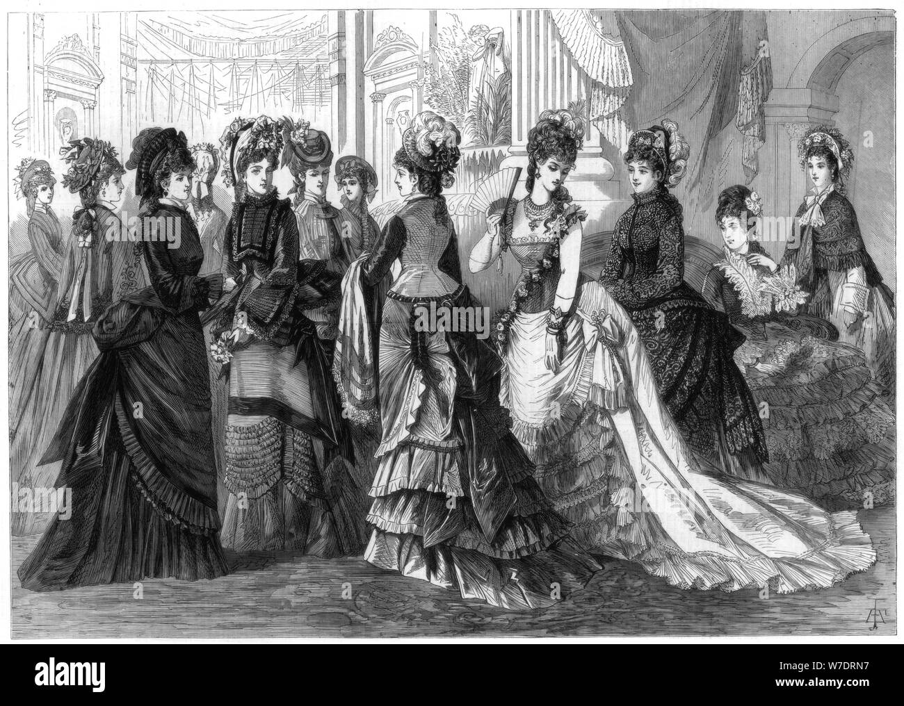 Paris Spring Fashion, 1875. Artist: Unknown Stock Photo