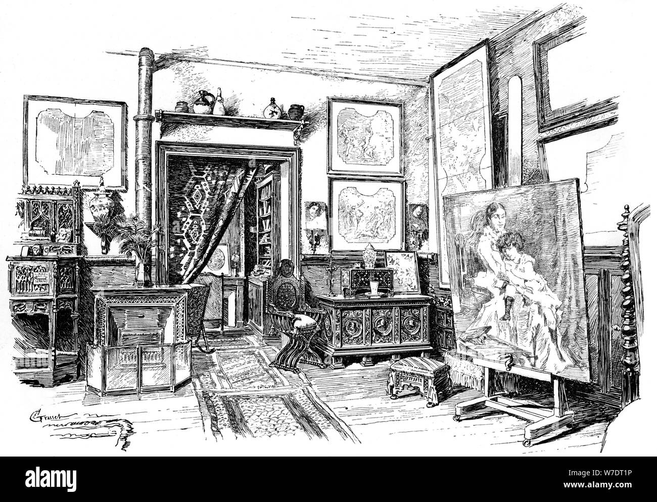 The smaller studio of Paul-Jacques-Aime Baudry, c1880-1882. Artist: Unknown Stock Photo