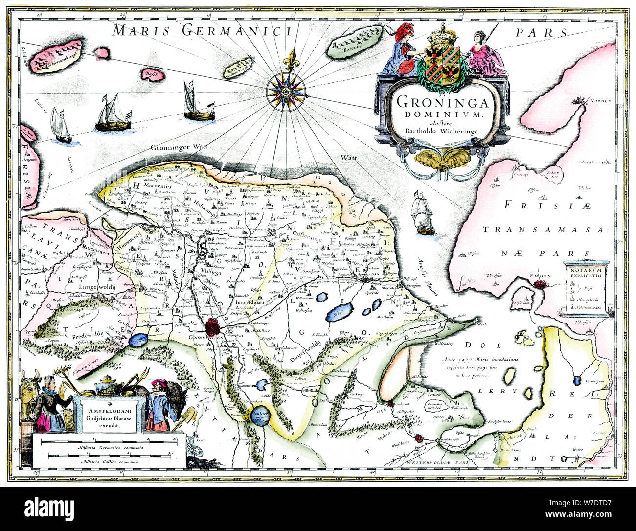 Map of Groningen, Netherlands, 17th century Artist: Unknown Stock Photo