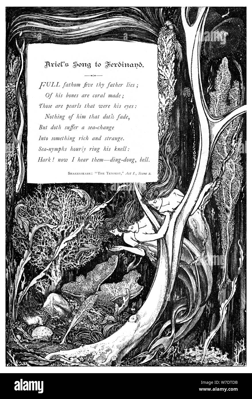 Ariel's song to Ferdinand, 1895. Artist: Unknown Stock Photo