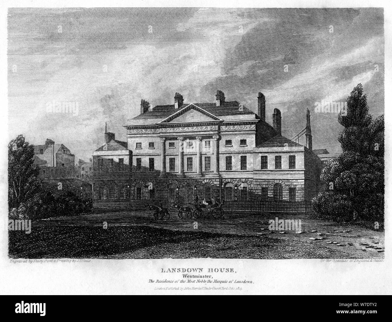 Lansdowne House, Westminster, London, 1815.Artist J Shury Stock Photo