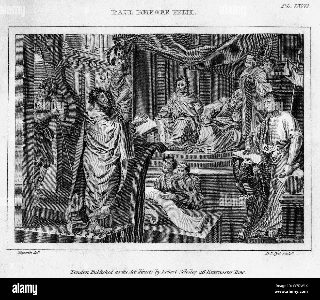 'Paul Before Felix', 18th century.Artist: DB Pyet Stock Photo