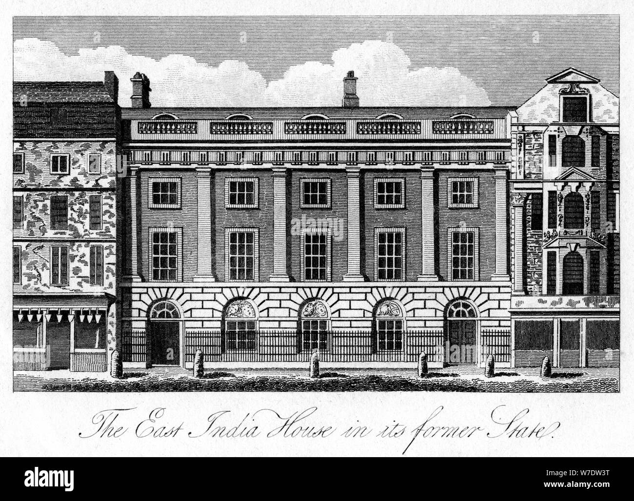 'The East India House in its Former State', London, early 19th century. Artist: Unknown Stock Photo