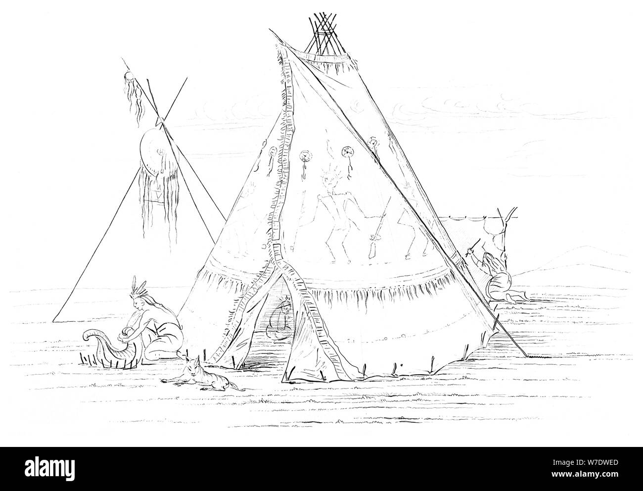 Teepee, 1841.Artist: Myers and Co Stock Photo