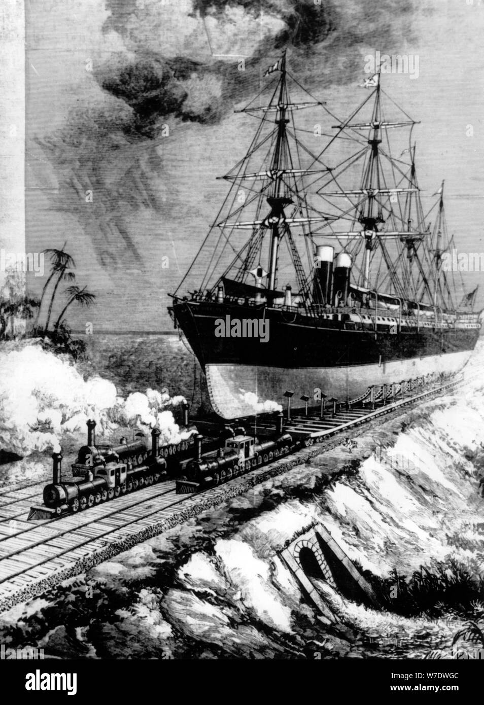 JB Eads' Inter Oceanic Ship Railway, 1884. Artist: Unknown Stock Photo