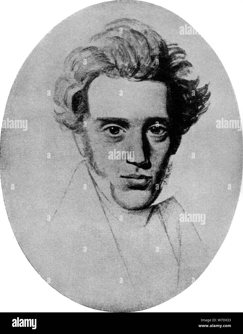 Soren Kierkegaard, Danish philosopher and theologian, c1840 (1956). Artist: Unknown Stock Photo