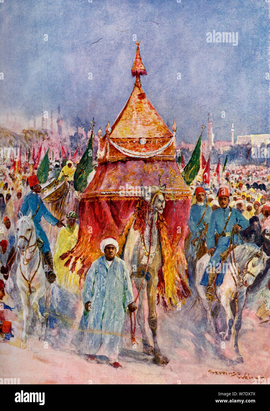 The procession of the Mahmal, Cairo, Egypt. Artist Unknown Stock Photo