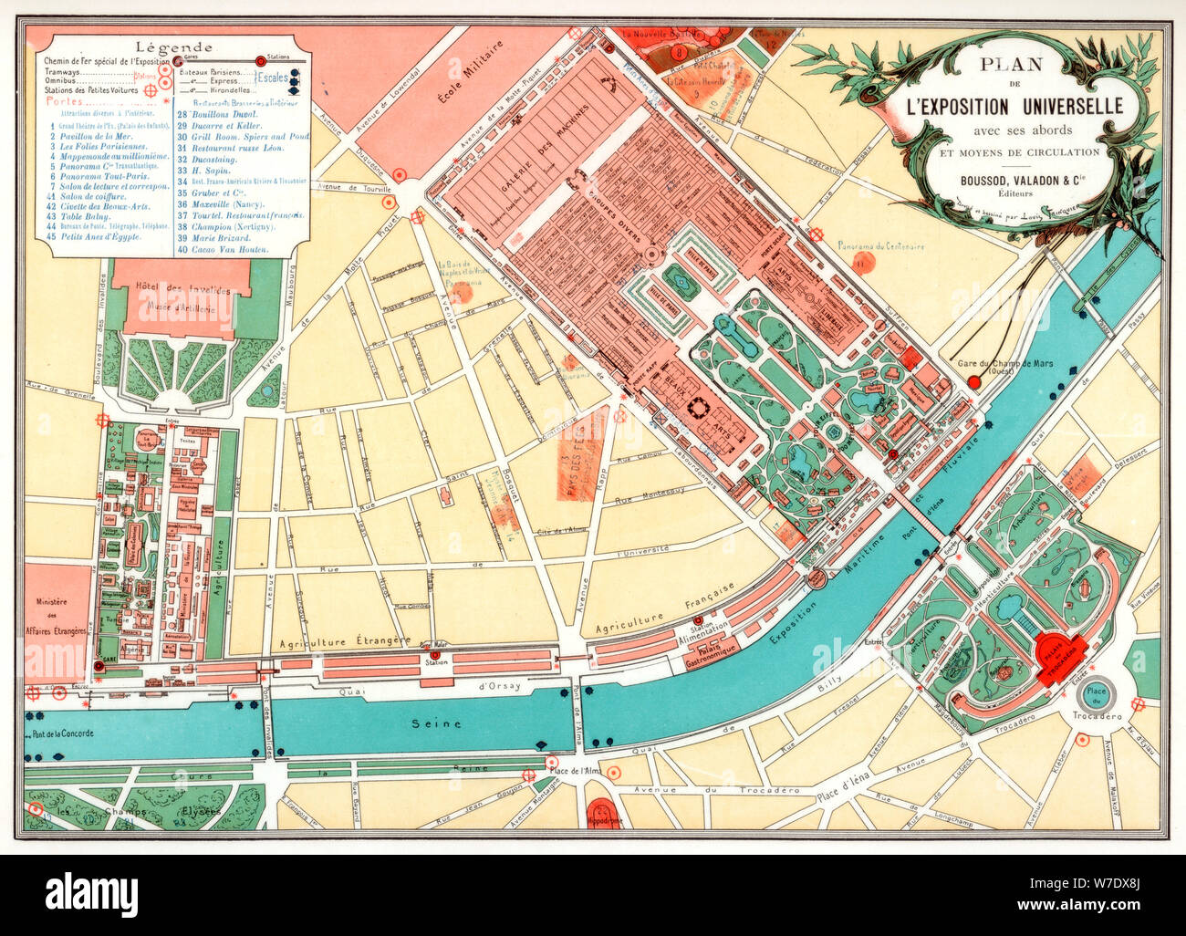 Plan of the Universal Exposition, Paris, 1889. Artist: Unknown Stock Photo