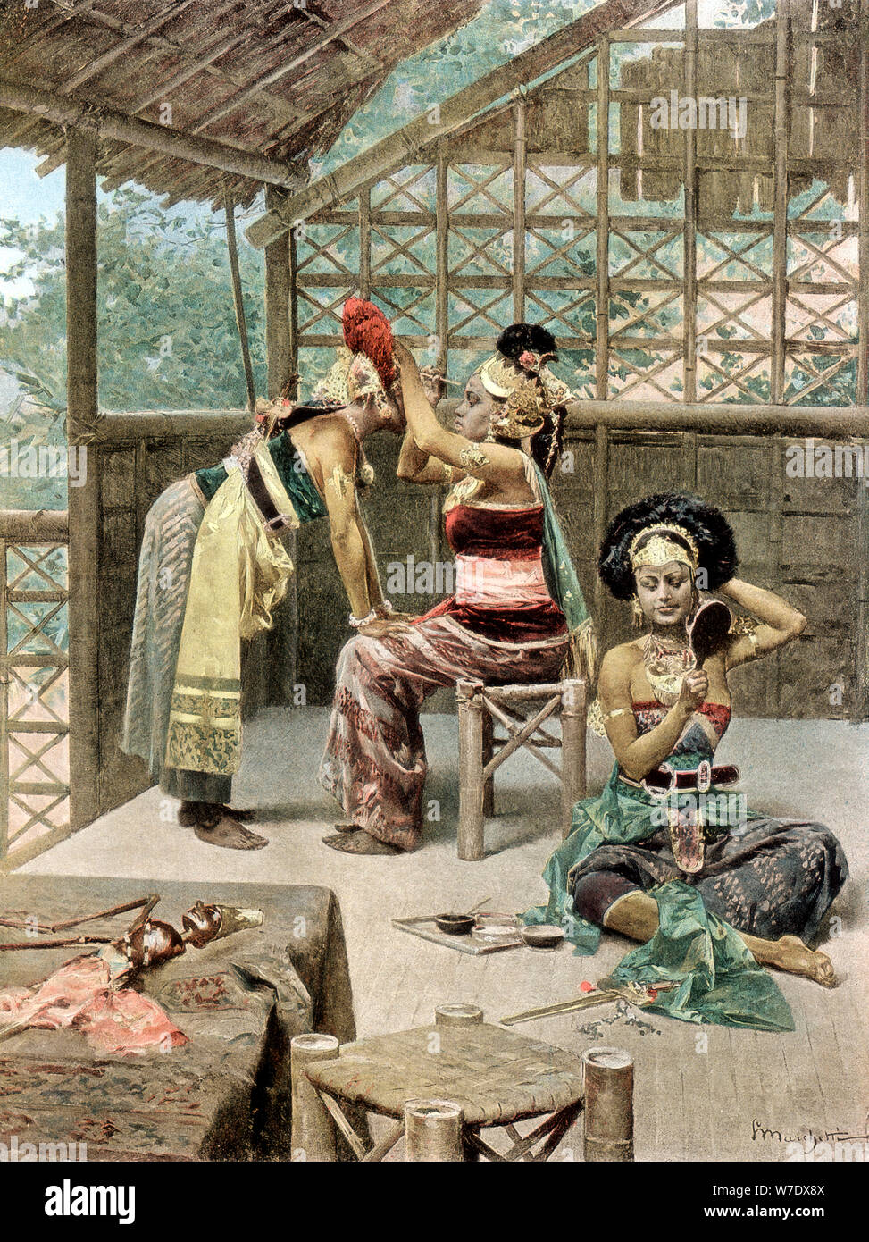 The Javanese dancers, Universal Exposition, Paris, 1889. Artist: Unknown Stock Photo