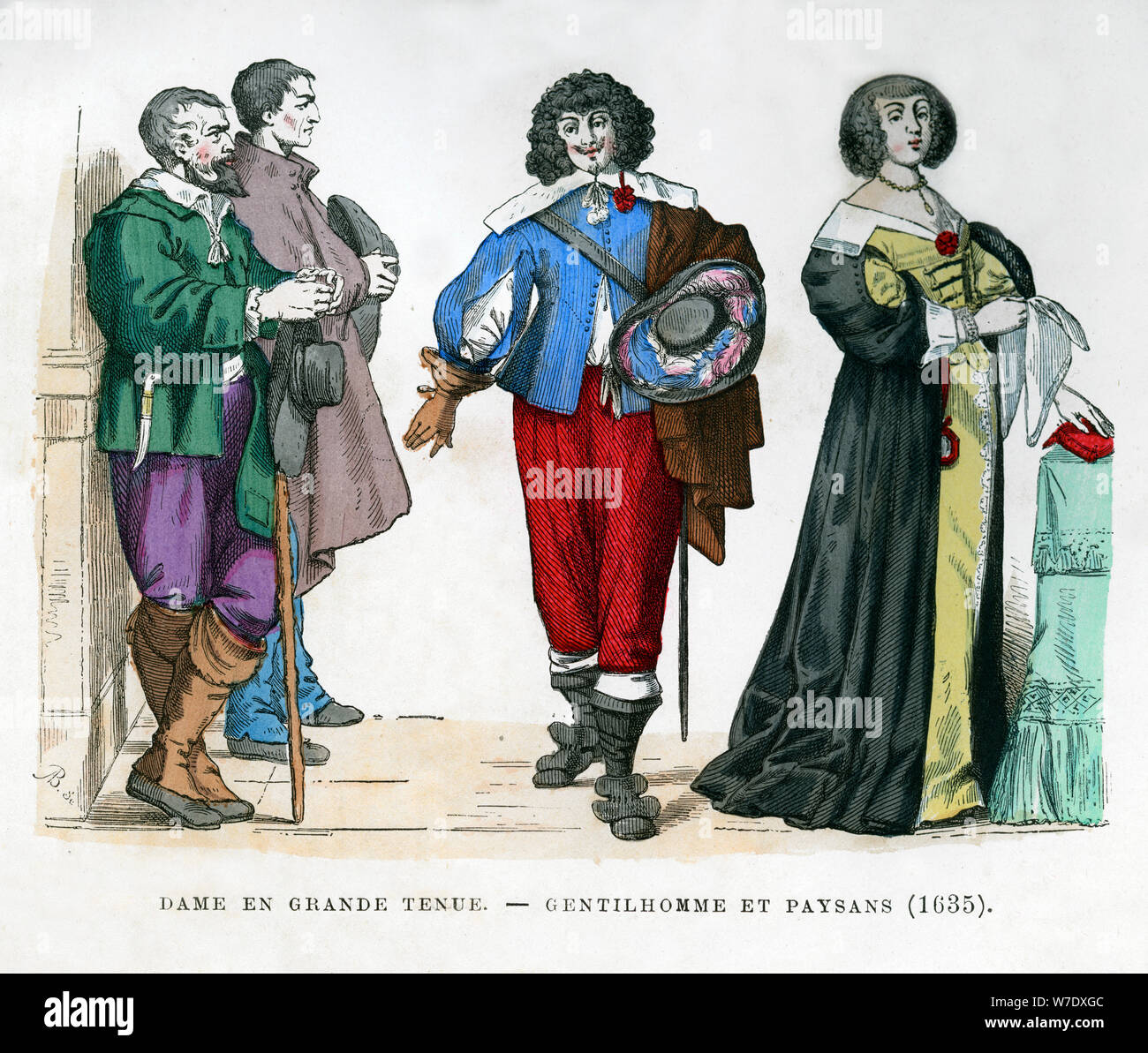 Peasants, a gentleman and a lady, 1635 (1882-1884). Artist: Unknown Stock Photo
