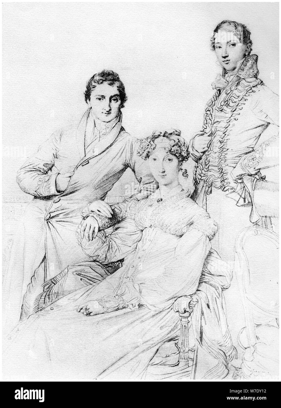 'Mr and Mrs Joseph Woodhead, and Mr Henry Comber, Rome', 1816 (1958). Artist: Unknown Stock Photo