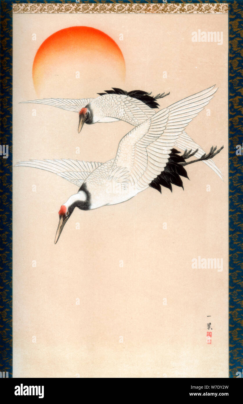 Cranes, c1840 (1886).Artist: Wilhelm Greve Stock Photo