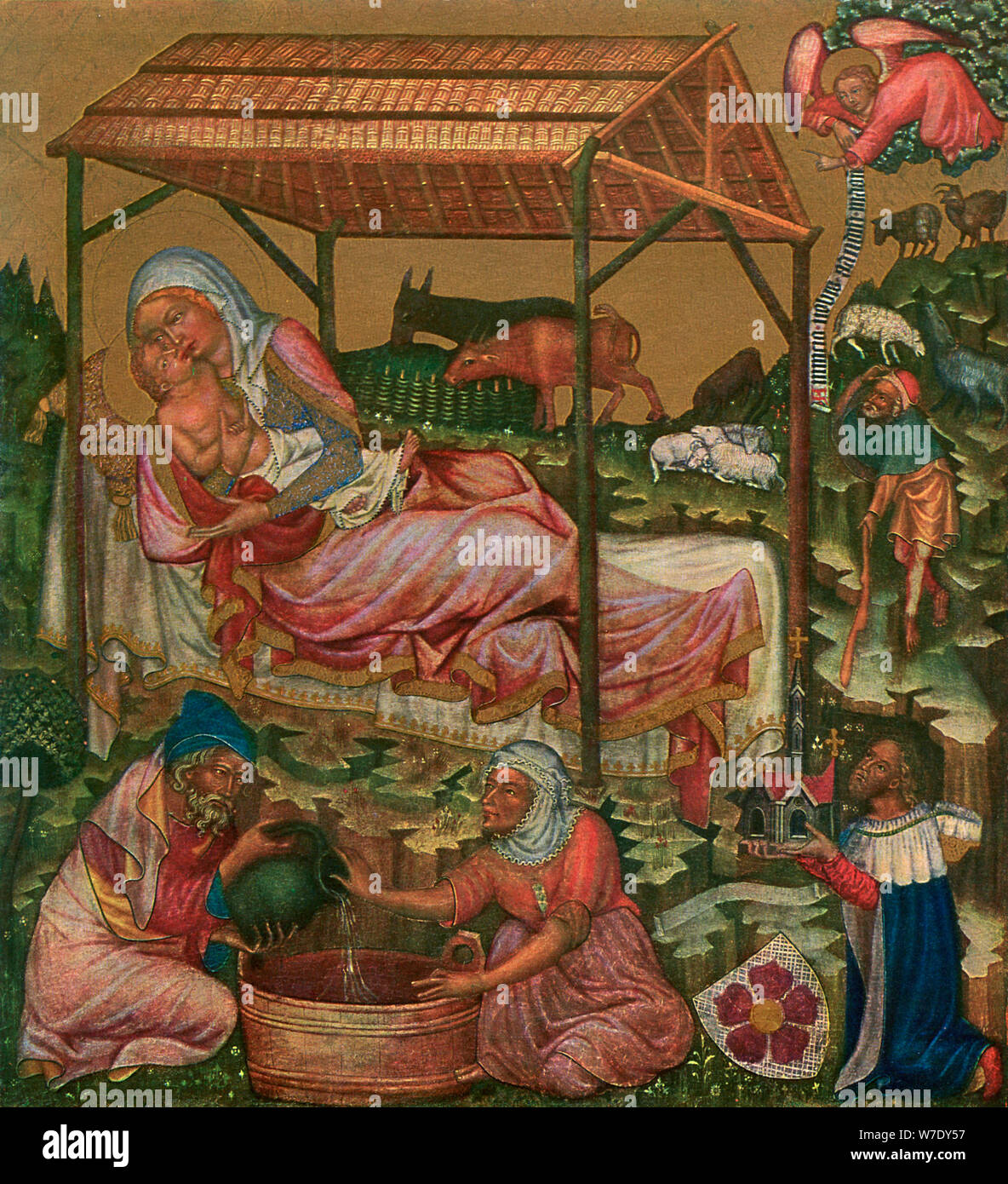 'Birth of Christ', c1350 (1955). Artist: Master of the Vyssi Brod Altar Stock Photo