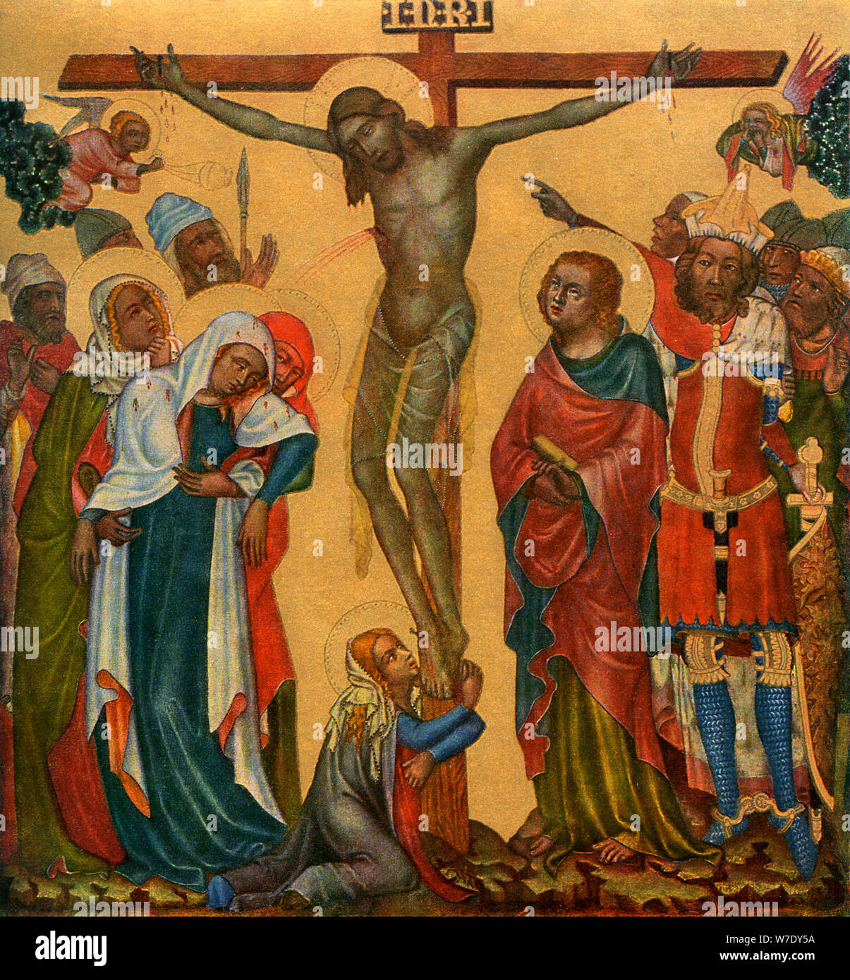 'Crucifixion', c1350 (1955).Artist: Master of the Vyssi Brod Altar Stock Photo