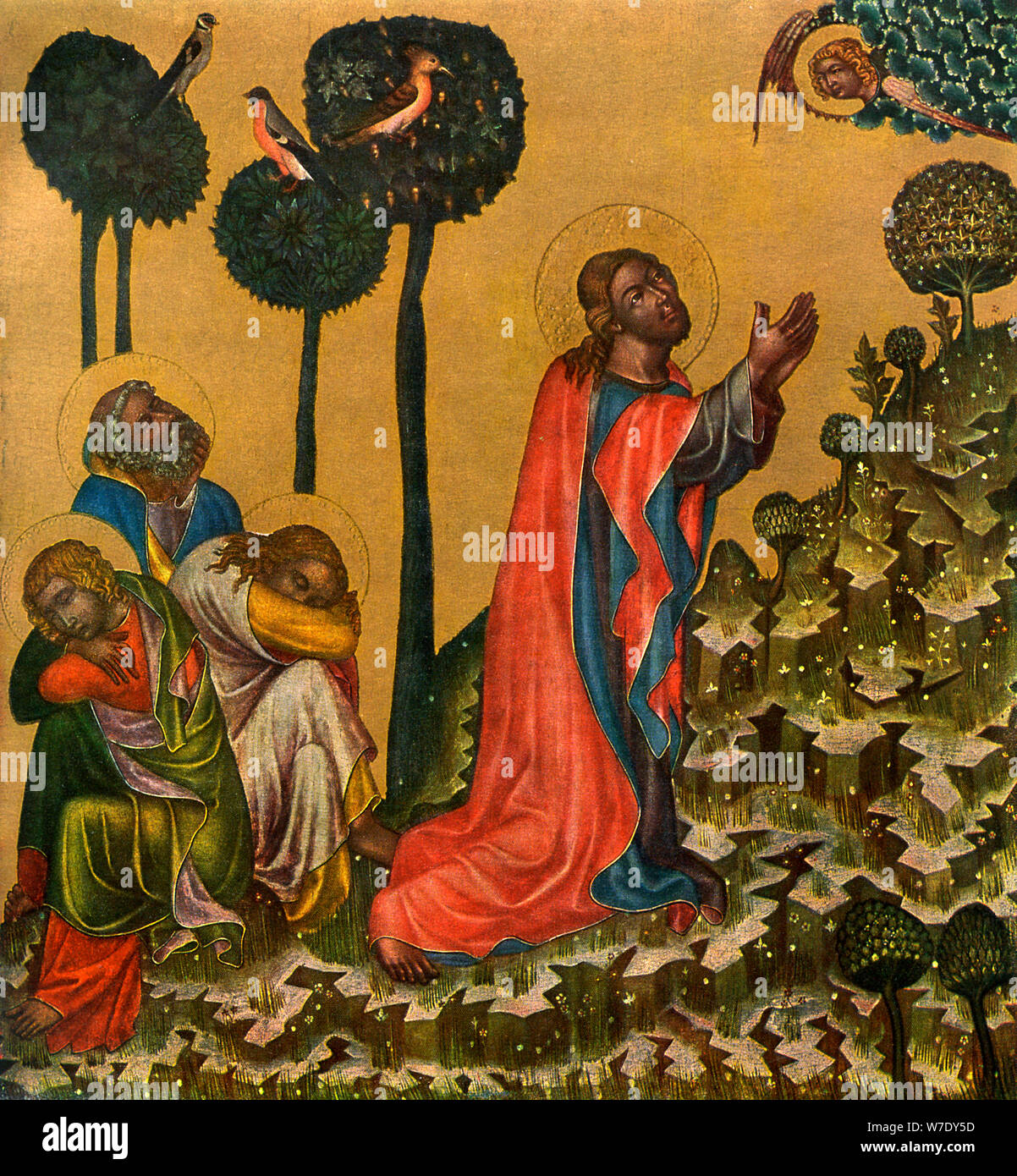 'Jesus in the Olive Grove', c1350 (1955).Artist: Master of the Vyssi Brod Altar Stock Photo