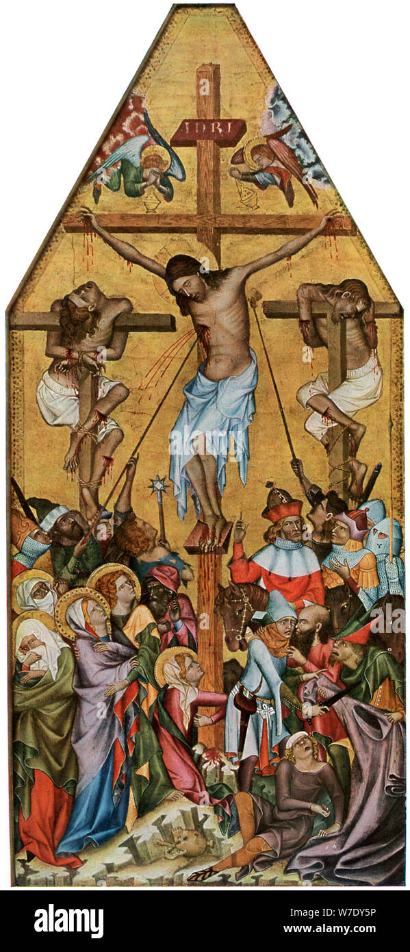 'The Kaufmann Crucifixion', c1350 (1955).Artist: Master of the Vyssi Brod Altar Stock Photo