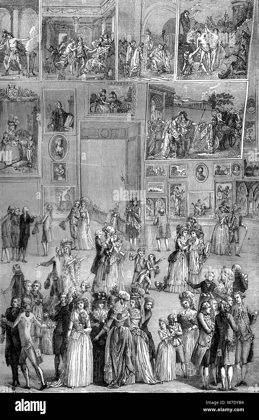 Painting exhibition, the Louvre, Paris, 1737 (1882-1884). Artist: Unknown Stock Photo